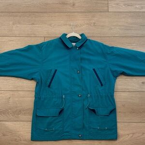 Teal Utility Jacket with Navy Accents